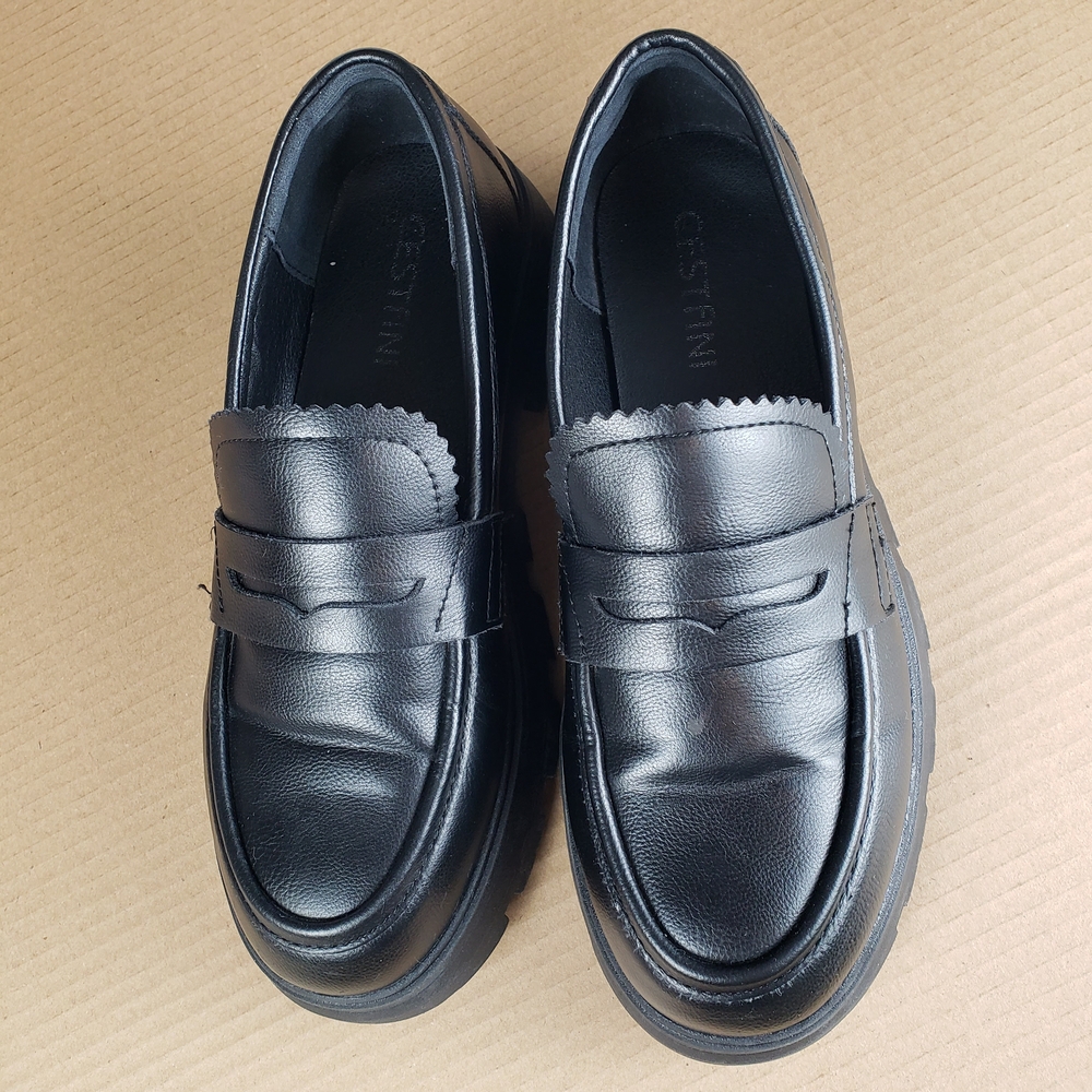 CESTFINI Women's Classic Black Leather Loafers